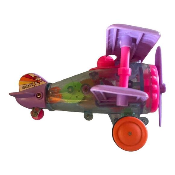 Vintage 907 Skeletplane Plane Toy Inner Visible Moving Parts & Muti-Colored 1992 - Picture 2 of 6